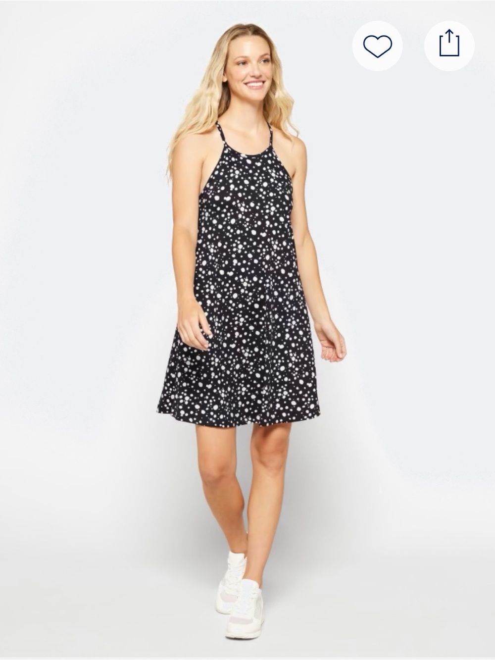 French Grey Black & White Polka Dot Tank